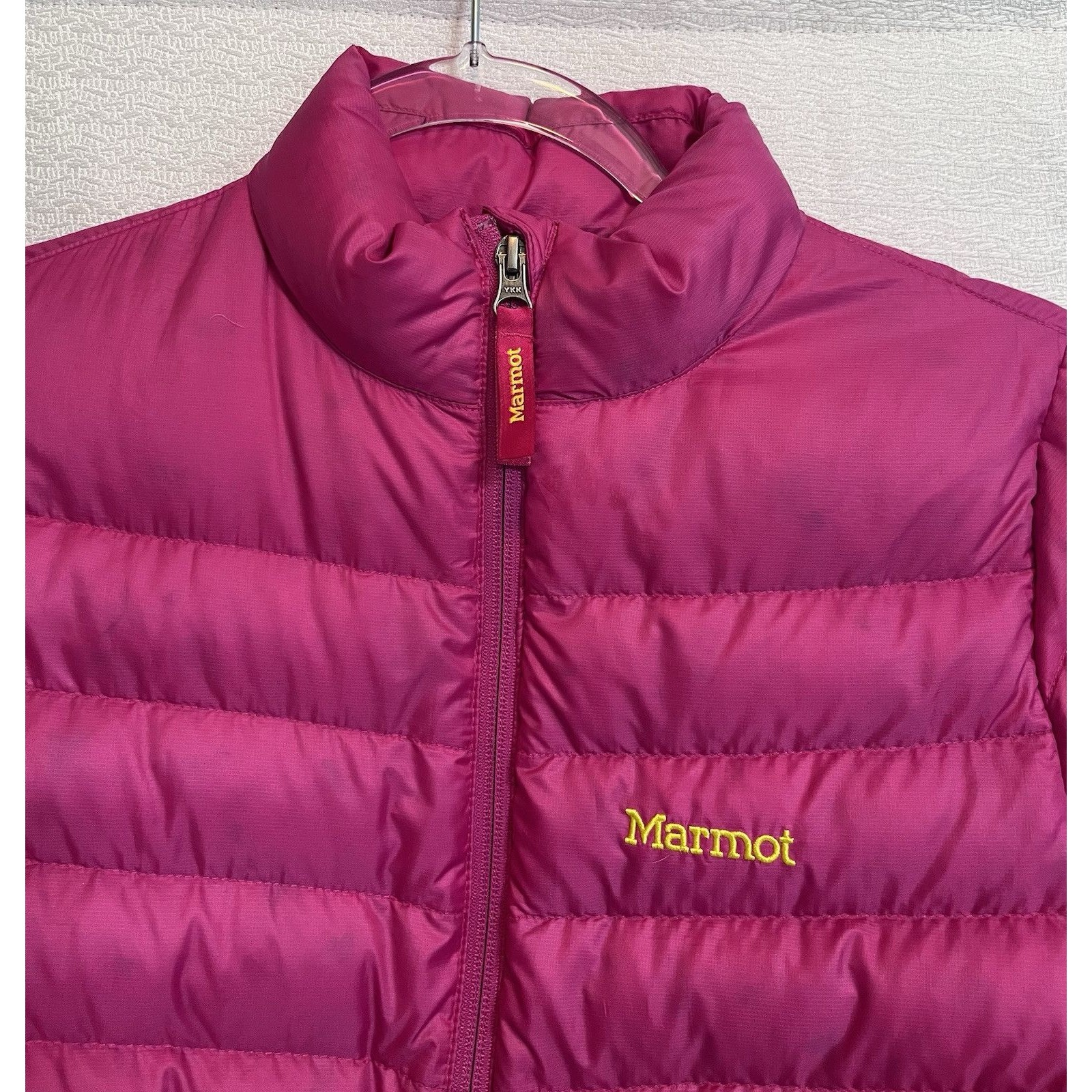 Marmot Youth Puffer Jacket 700 Fill Down Feather Coat Full Zip Girls L Hot Pink — image 4 of 8